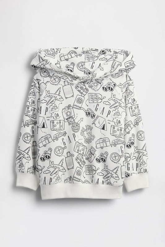GAP X BÉIS Doodle Hoodie in Optic White